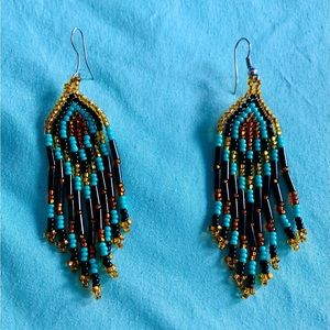 (SOLD) Beaded Chandelier Earrings